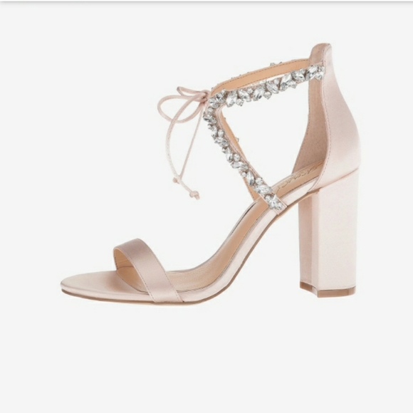 BADGLEY MISCHKA Jewel High Heels Sandals Size 8.5 - Picture 1 of 6